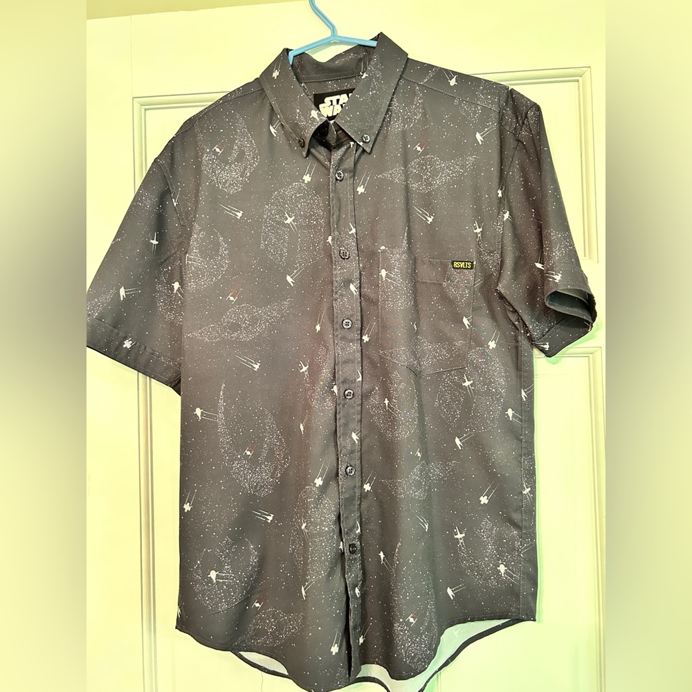 RSVLTS Star Wars The Mandalorian Stars and Starships Kunuflex Short Sleeve Shirt